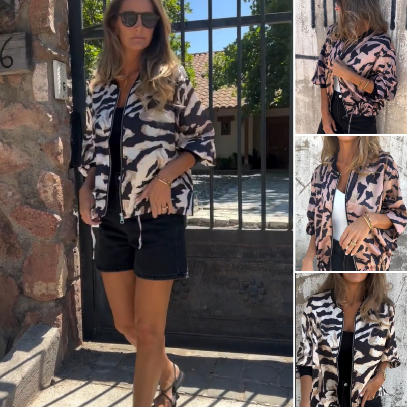 Icone™ ZebraJacket: Élégante Et Stylée Veste À Motif Zébré