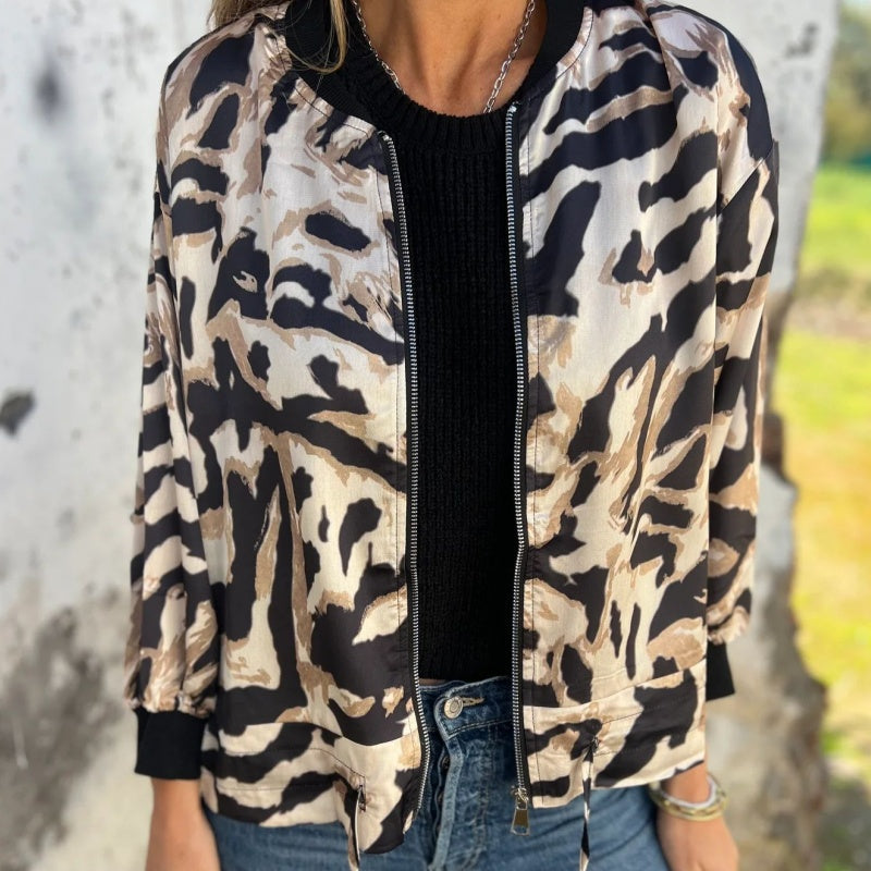 Icone™ ZebraJacket: Élégante Et Stylée Veste À Motif Zébré