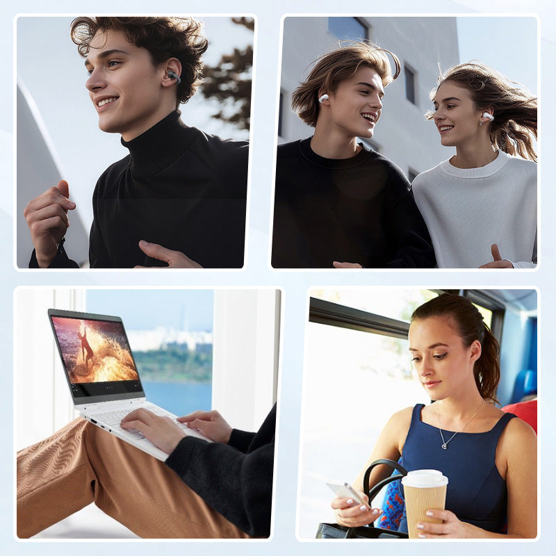 SmartEarbuds: Sans Fil Clip D'Oreille Écouteurs Bluetooth Avec Écran Intelligent Affichage