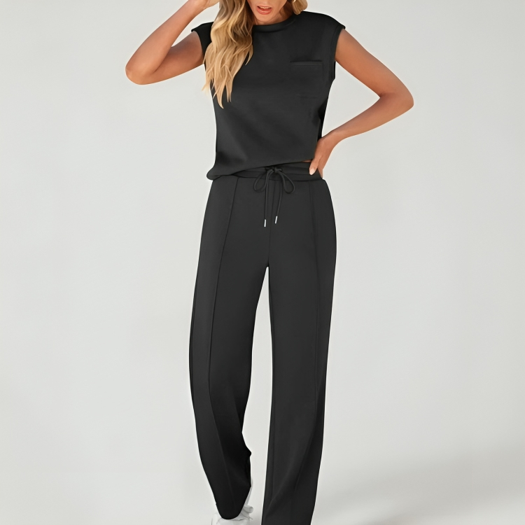 Icone™ StylishSet: Ensemble Haut Sans Manches Et Pantalon Élégant Et Confortable