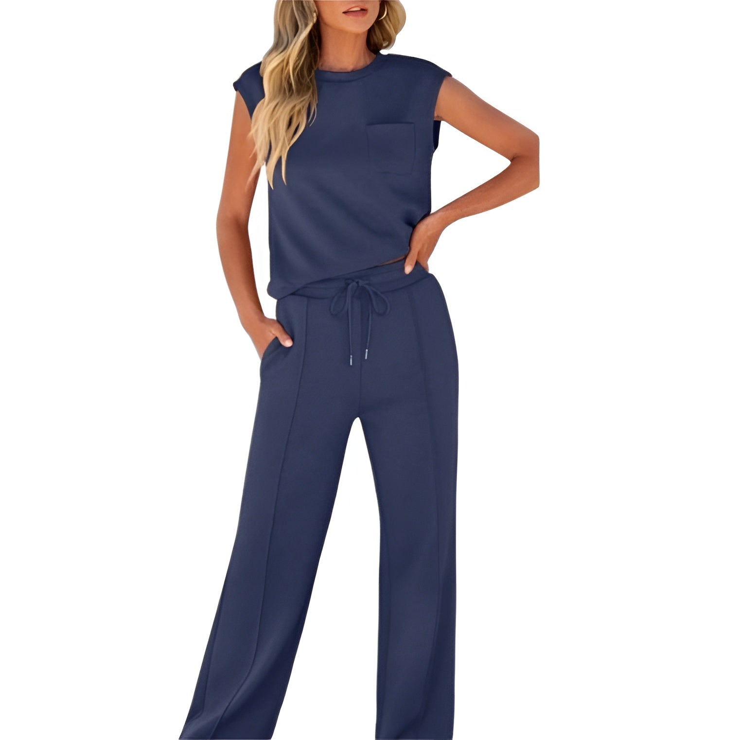 Icone™ StylishSet: Ensemble Haut Sans Manches Et Pantalon Élégant Et Confortable