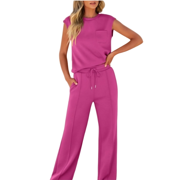 Icone™ StylishSet: Ensemble Haut Sans Manches Et Pantalon Élégant Et Confortable