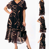 Icone™ FlowyDress: Robe Longue Fluide À Col En V Et Double Épaisseur