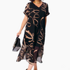 Icone™ FlowyDress: Robe Longue Fluide À Col En V Et Double Épaisseur
