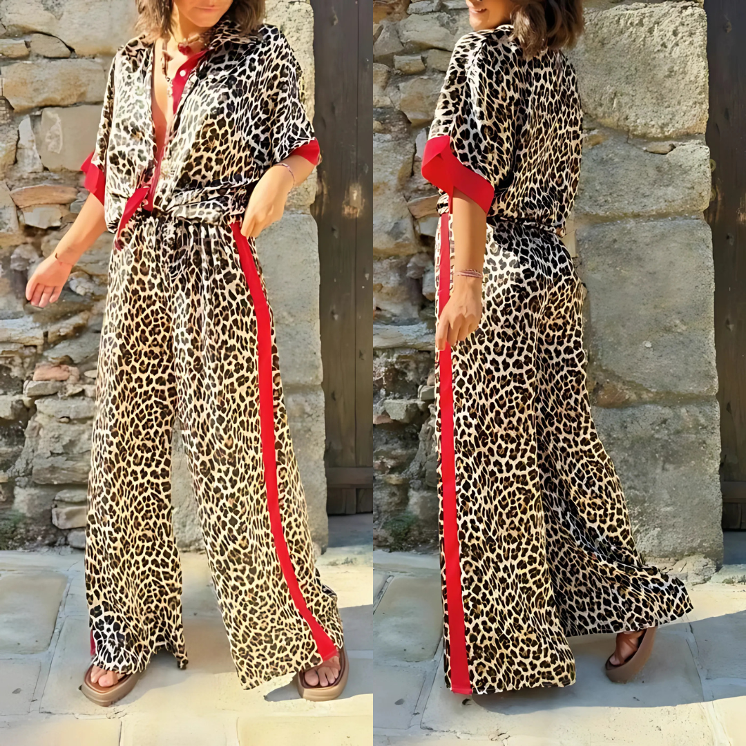Icone™ LeopardOutfit: Confort Toute La Journée Avec Ensemble 2 Pièces Tenue Léopard
