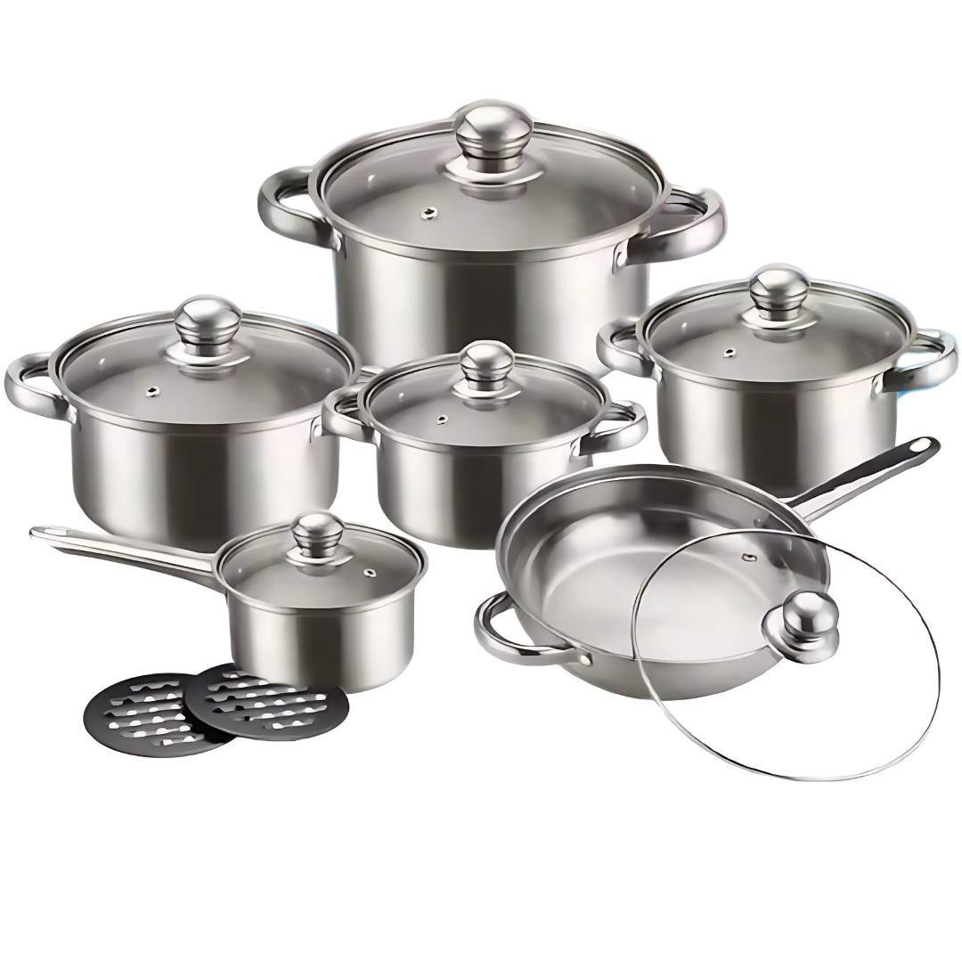 Globetrek° CookingSet: Ensemble De 12 Pièces De Batterie De Cuisine En Acier Inoxydable